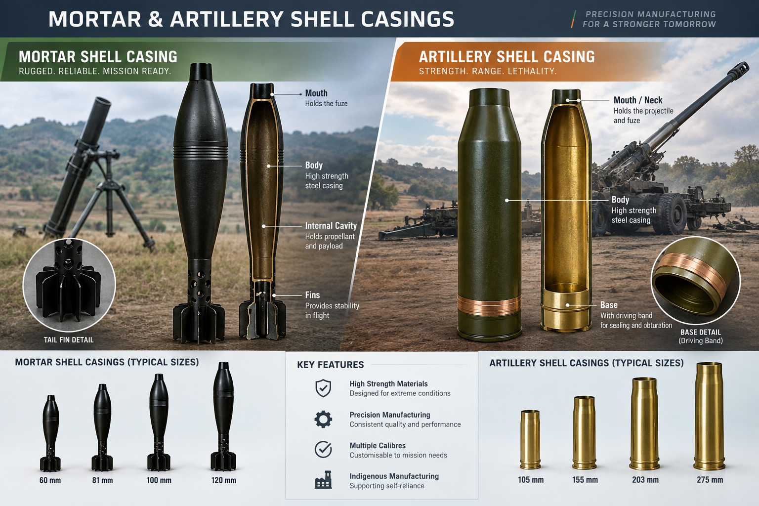 Mortar shell casing